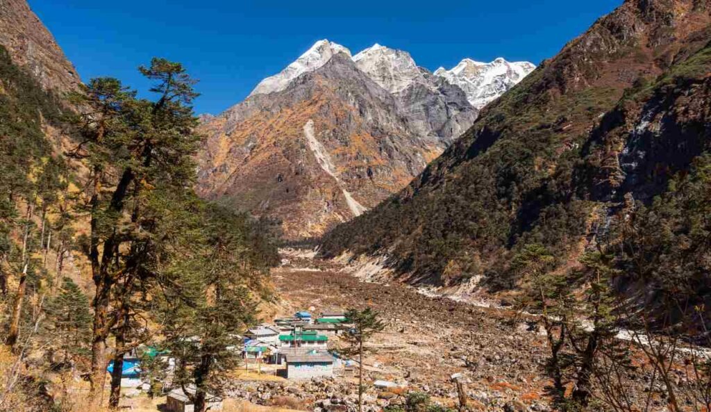 Top view of Kothe in Mera peak climbing route in Nepal